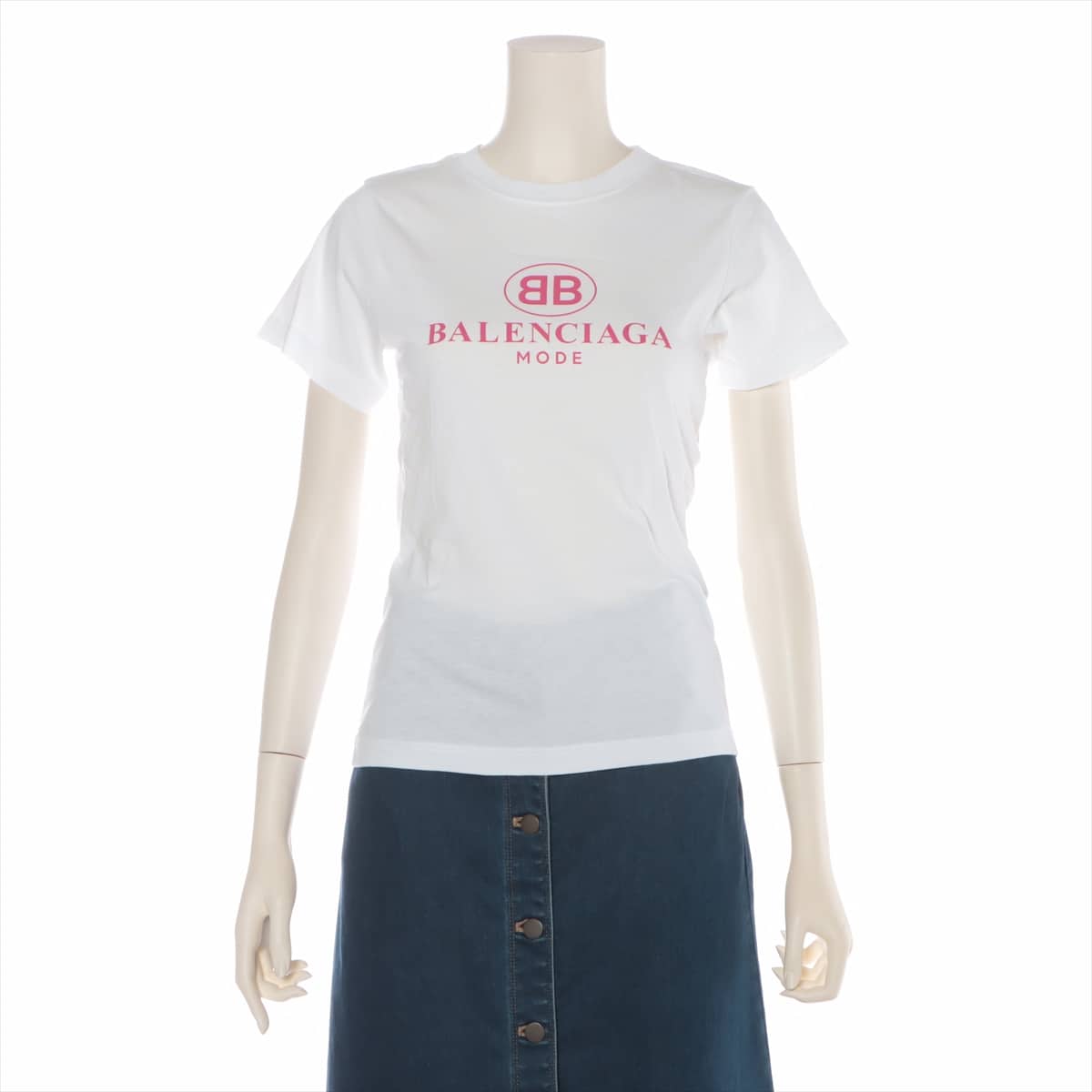 Balenciaga BB 18SS Cotton T-shirt XS Ladies' White