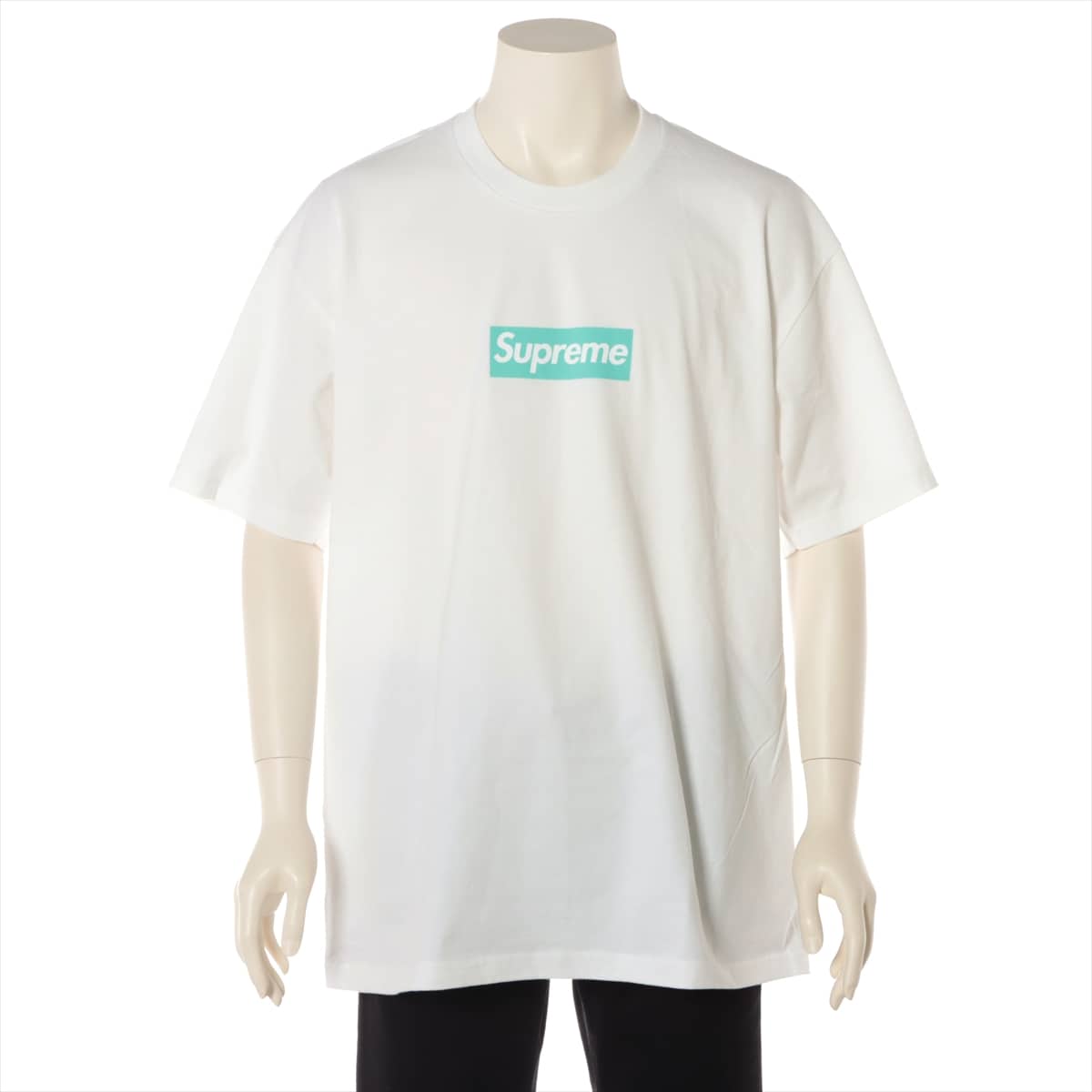 Supreme x Tiffany 21AW Cotton T-shirt XL Men's White  Box Logo Tee