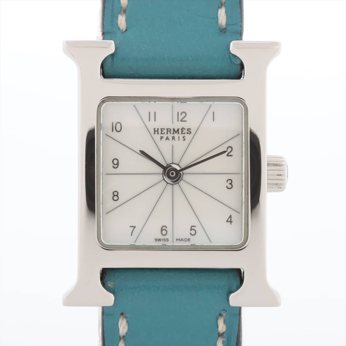Hermès H Watch Mini HH1.110 SS & Leather QZ Shell-Face □P engraved
