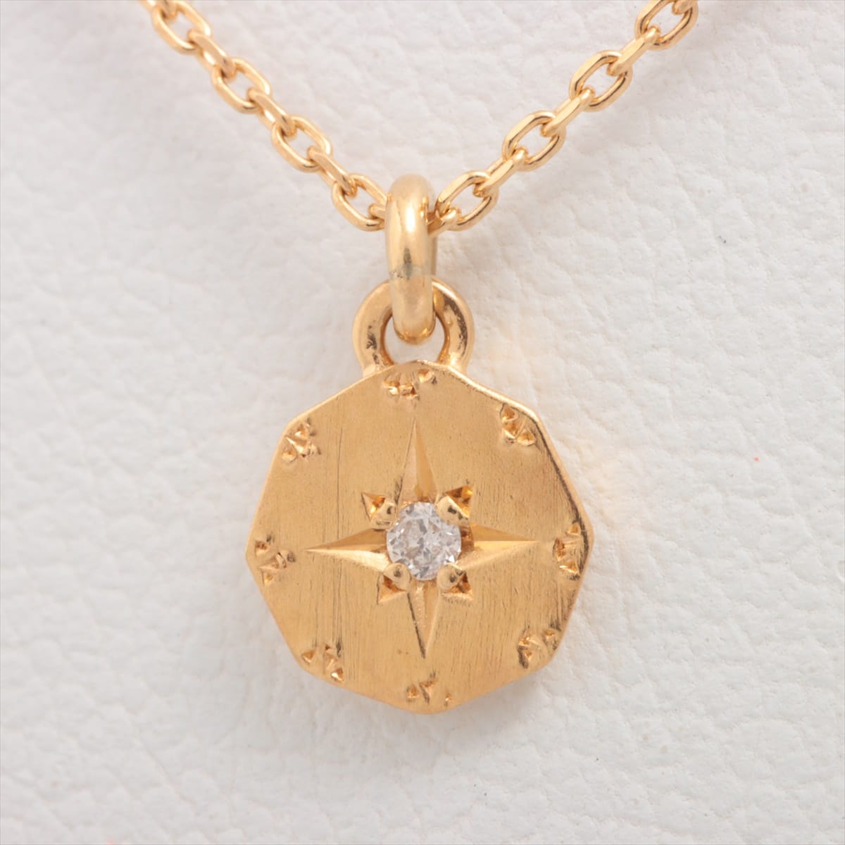 Aget diamond Necklace K18(YG) 1.5g 0.01