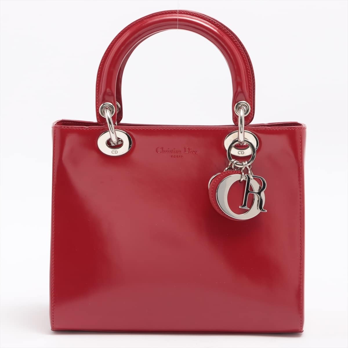 Christian Dior Lady Dior Patent leather 2way handbag Red