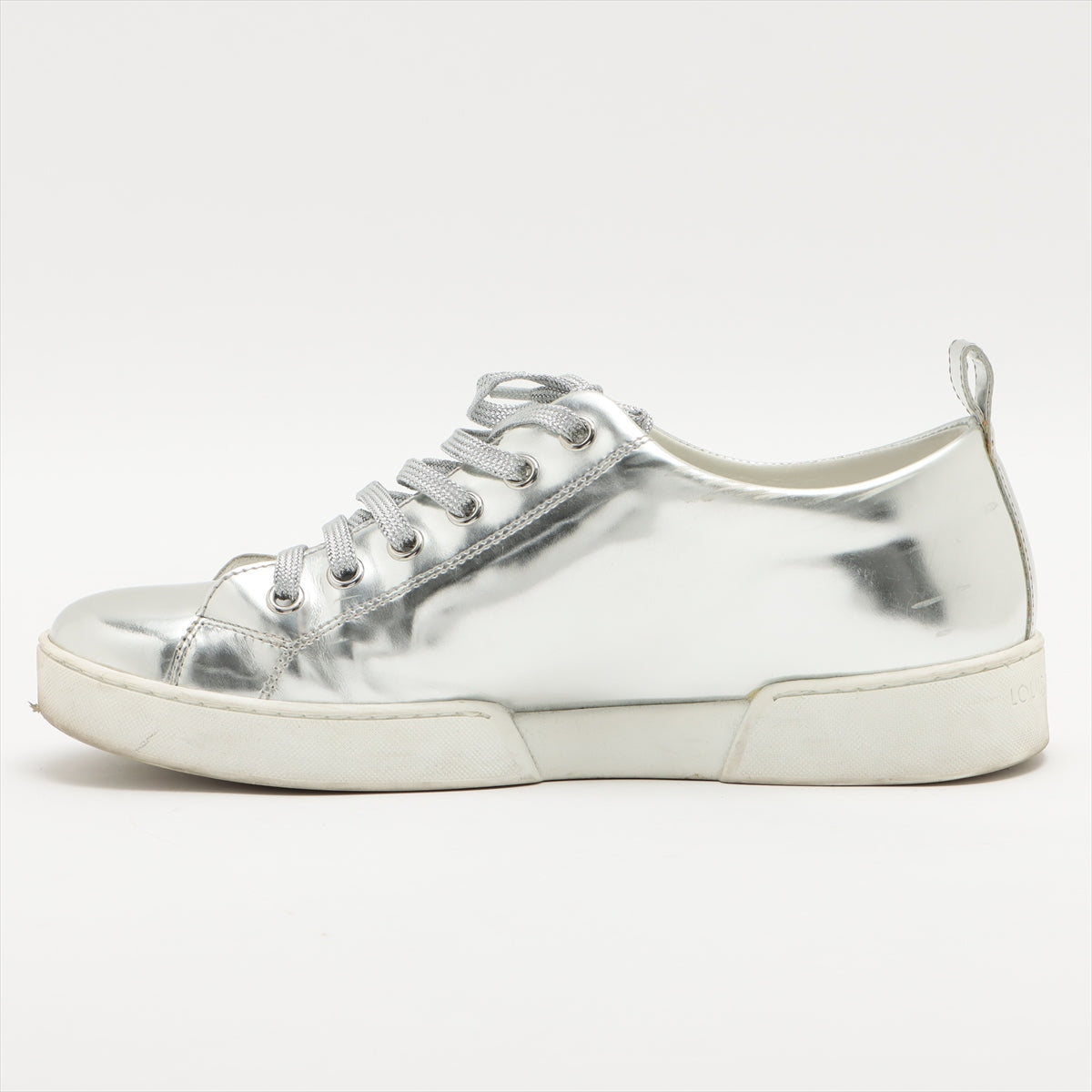 Louis Vuitton Leather Sneakers 35 Ladies' Silver CL1106 Is there dirt on the insole