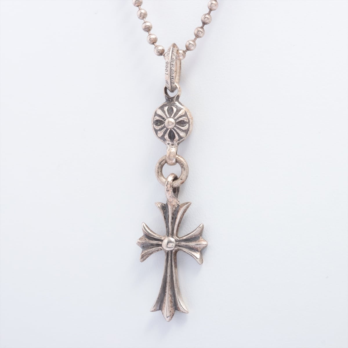 Chrome Hearts 1ball tiny CH cross Necklace 925 6.6g With invoice Ball Chain