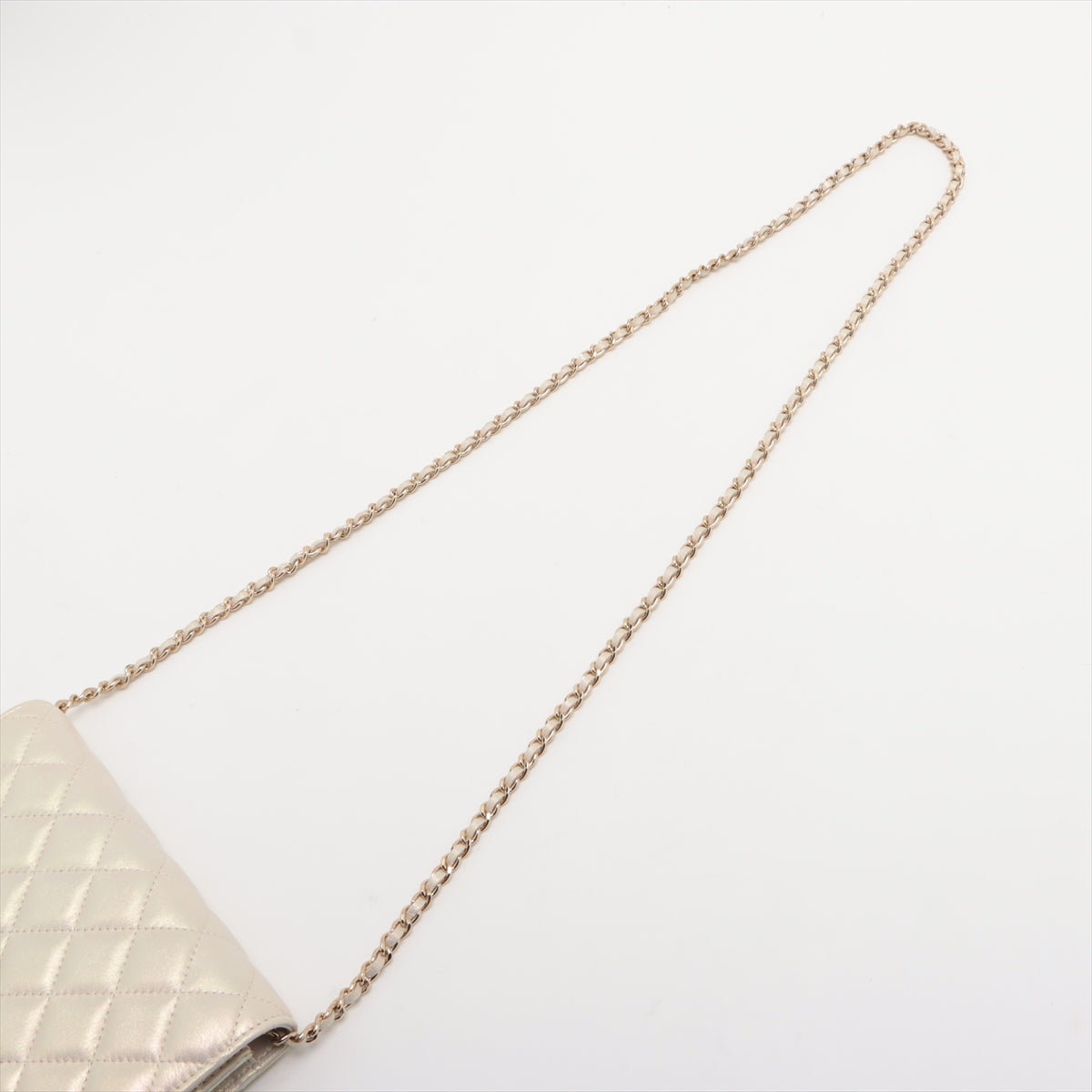Chanel Matelasse Lambskin Chain wallet Pearl Gold Metal fittings 30