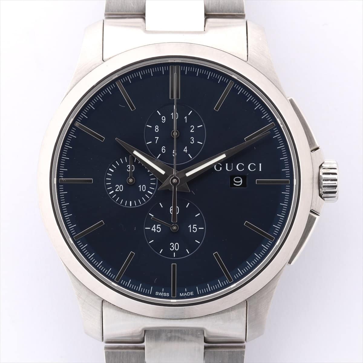 Gucci G-Timeless 126.2 SS QZ Blue-Face Extra Link 4