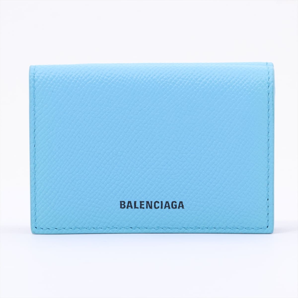 Balenciaga Ville 558208 Leather Wallet Blue threefold