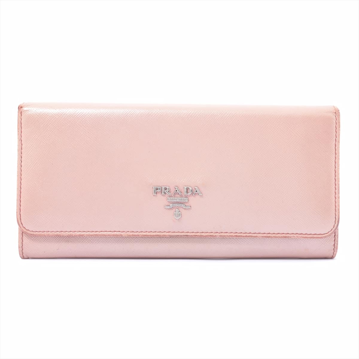 Prada Saffiano 1M1132 Leather Wallet Pink Gold