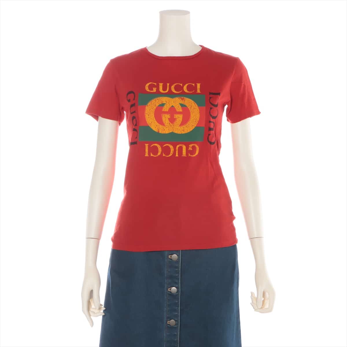 Gucci Vintage logo Cotton T-shirt 12 Kids Red