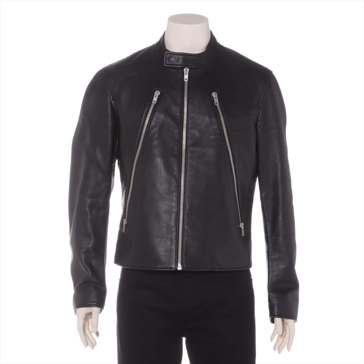 Maison Margiela 21SS Leather Leather jacket 48 Men's Black  5ZIP The character for ha S50AM0489 14 Single riders