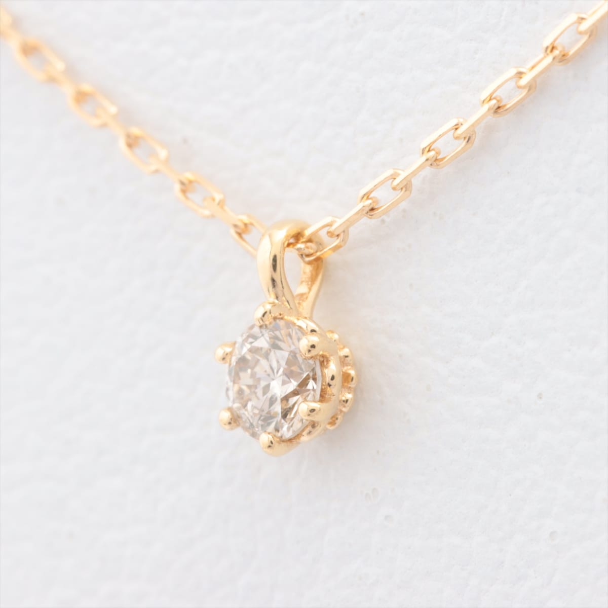 Aget diamond Necklace K18 YG 0.8g 0.05ct