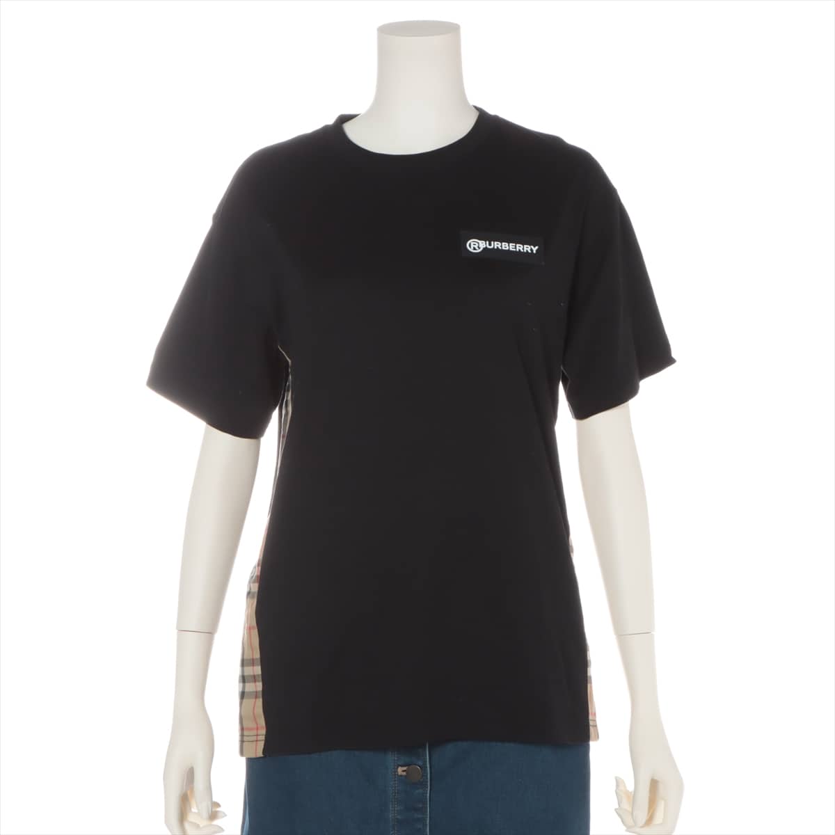 Burberry 20AW Cotton T-shirt XXS Ladies' Black  vintage check panel