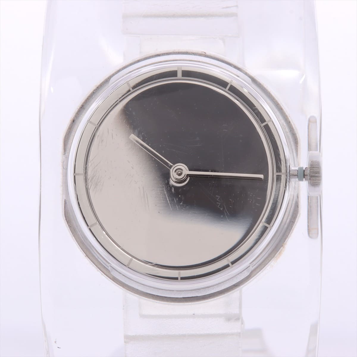 ISSEY MIYAKE Bangle Watch “O” Yoshioka Tokujin design VJ20-0100 Plastic QZ Silver-Face