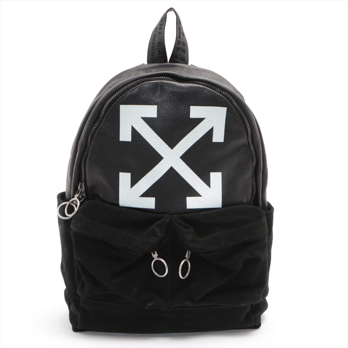 Off-White Leather & Suede Backpack Black