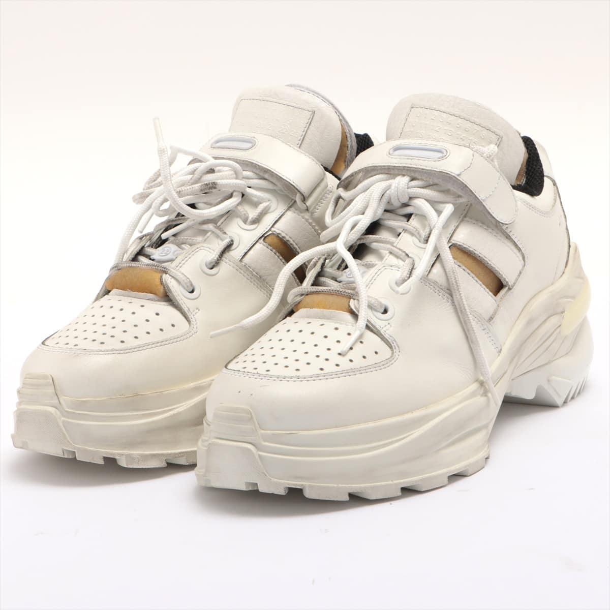 Maison Margiela Leather Sneakers 43 Men's White 22 retro fit chunky sneakers Vintage processing