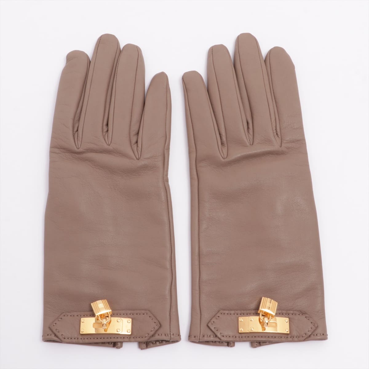 Hermès Kelly Gloves Gloves Leather Etoupe