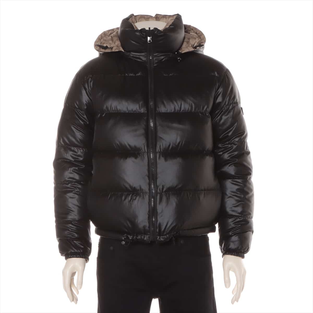 COACH Polyester Down jacket M Men's black x beige  Reversible Removable hood