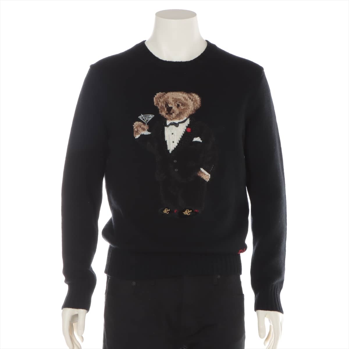 Polo Ralph Lauren Wool Sweater S Men's Black  Polo bear Cut part of the tag