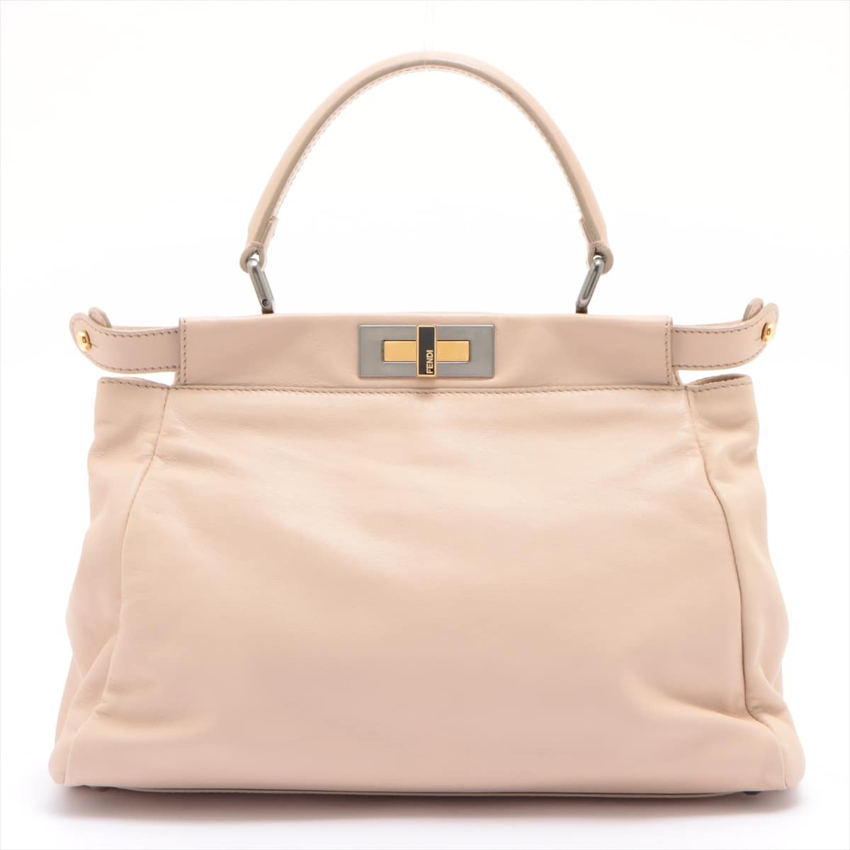 Fendi PEEKABOO REGULAR Leather 2way handbag Beige 8BN226