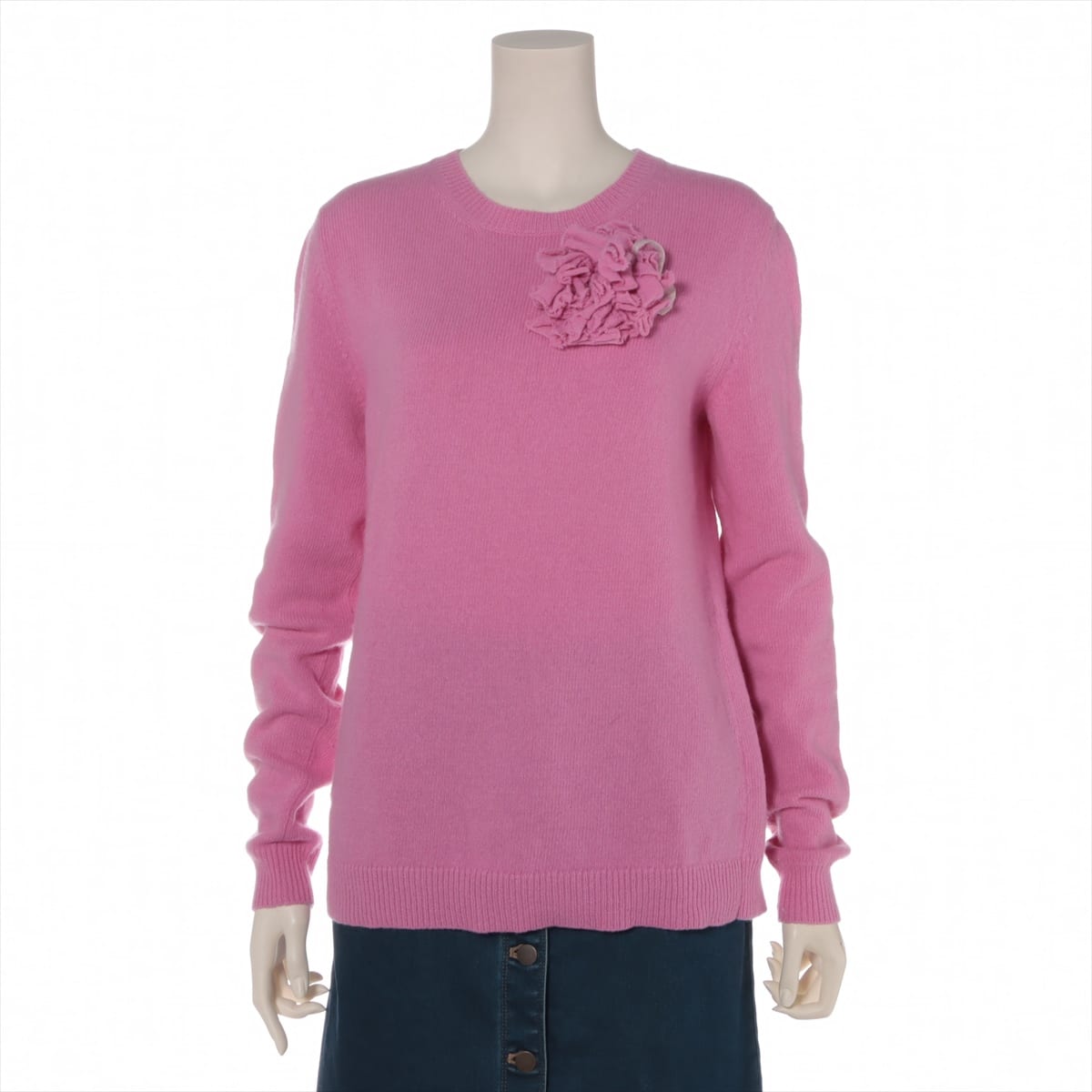 Gucci Wool & Cashmere Knit S Ladies' Pink  526717 With brooch