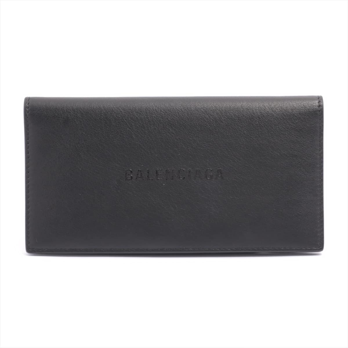 Balenciaga Logo 531522 Leather Wallet Black