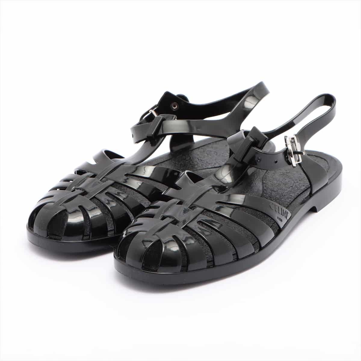CELINE Rubber Beach sandals 39 Men's Black Ankle straps