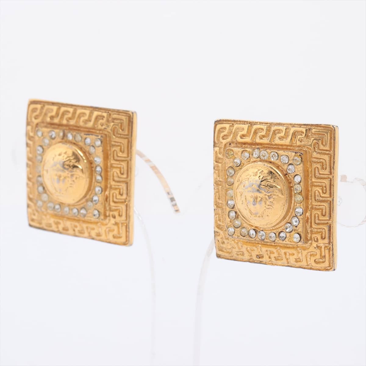 VERSACE Medusa Earrings (for both ears) GP×inestone Gold