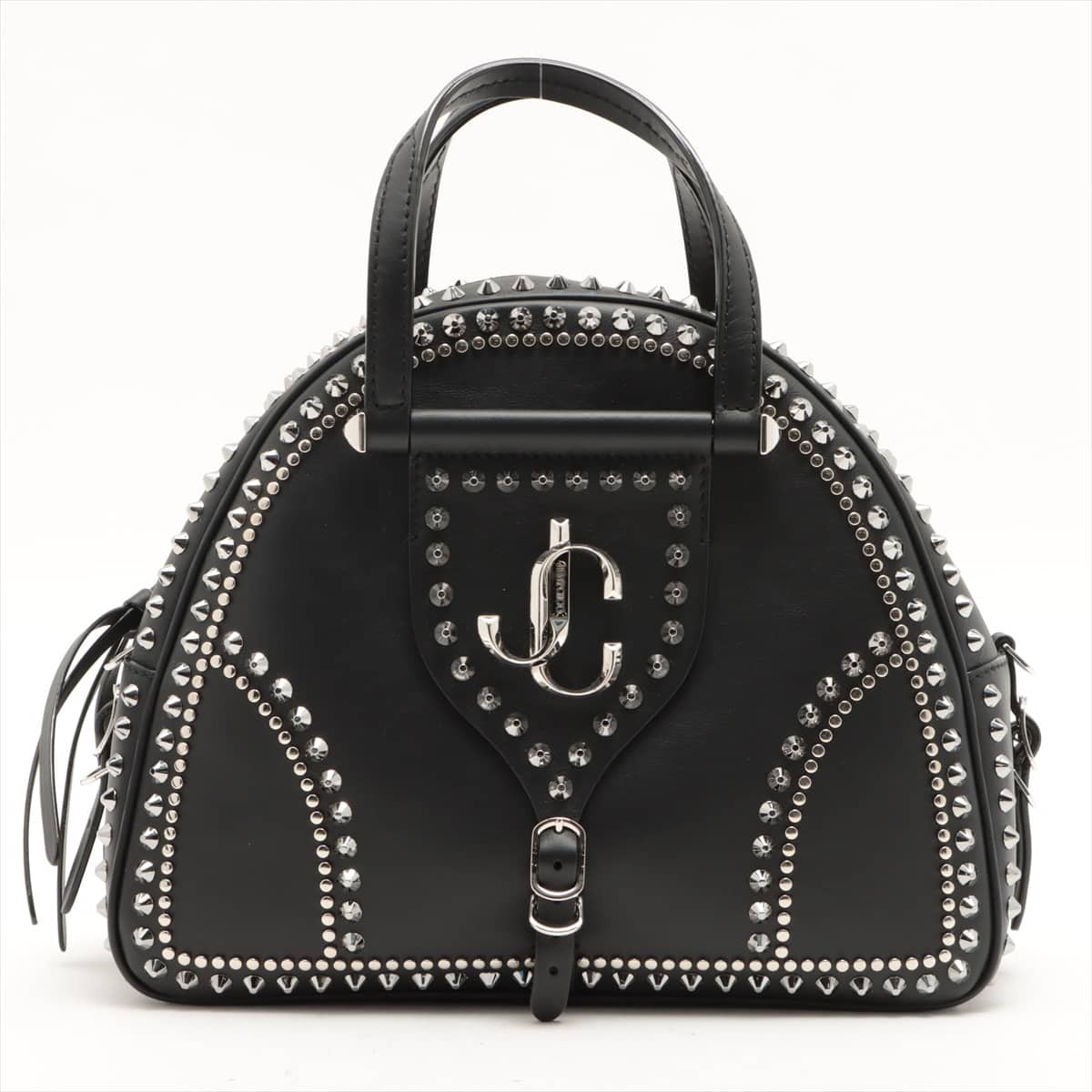 Jimmy Choo Varennes leather x studs 2way handbag Black