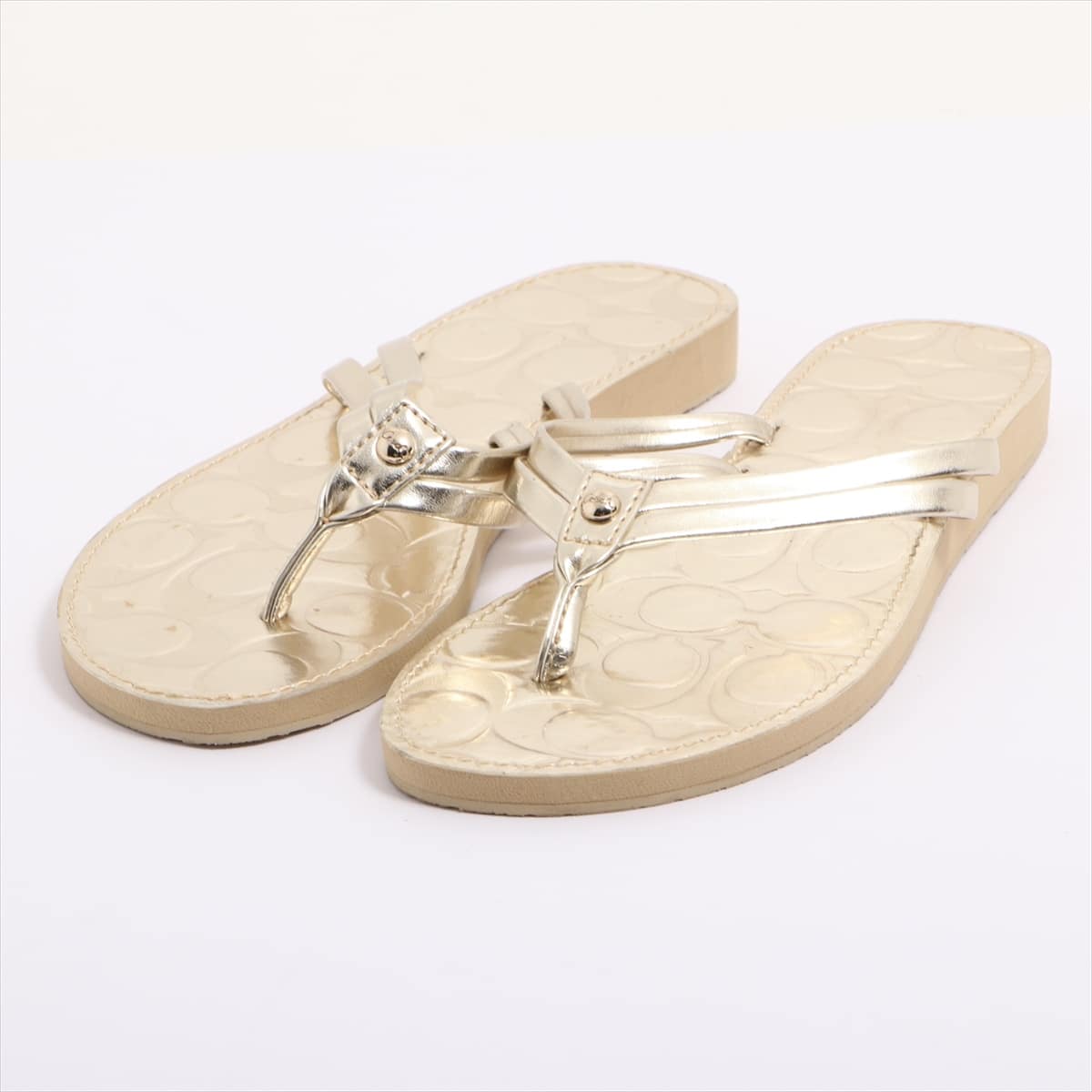 COACH Metallic Leather Beach sandals Unknown size Ladies' Gold