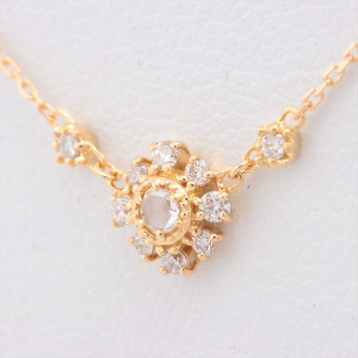 Aget diamond Necklace K18 YG 1.3g 0.09