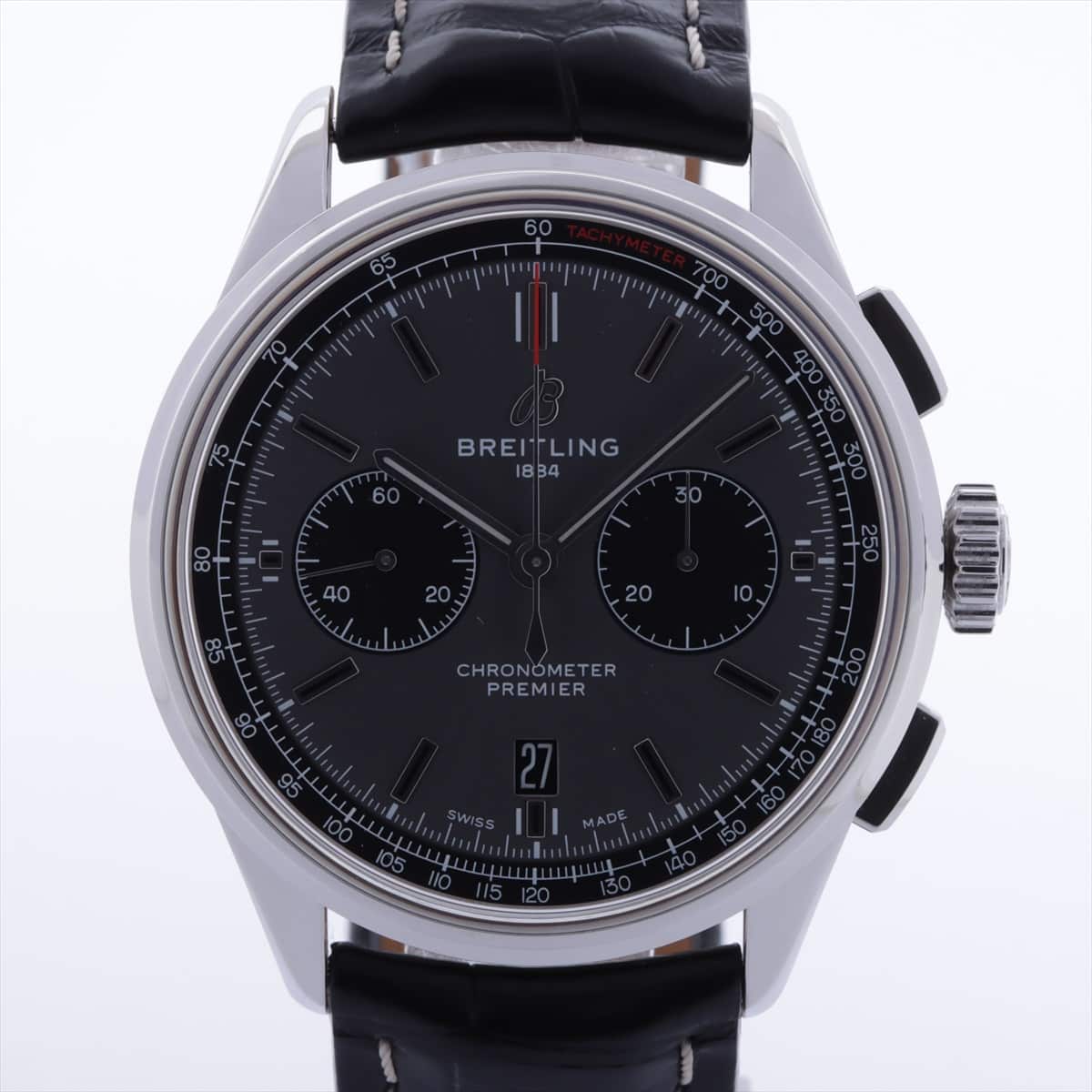 Breitling Premier AB0118 SS & Leather AT Gray-Face Comes with a replacement buckle