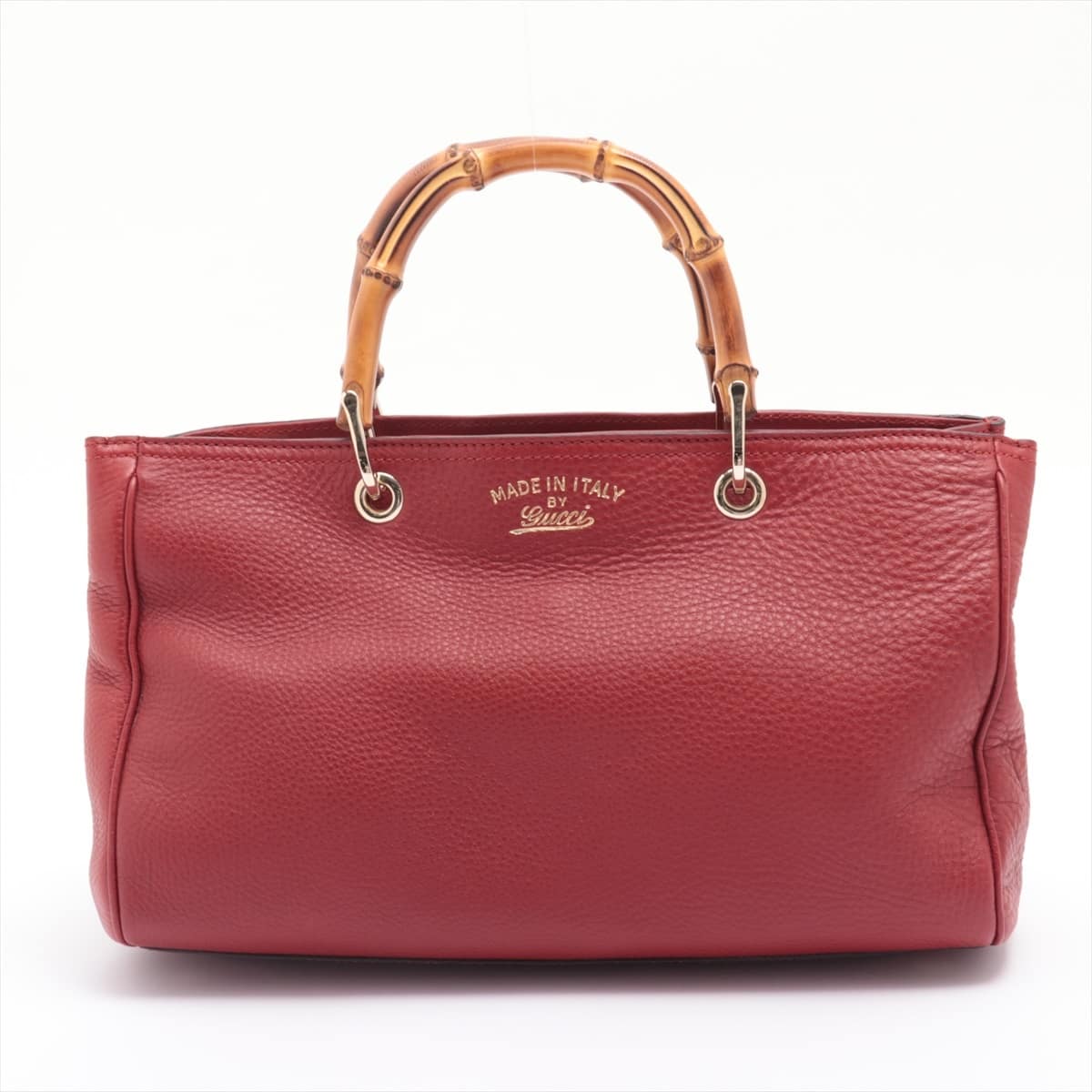 Gucci Bamboo Leather 2way shoulder bag Red 323660