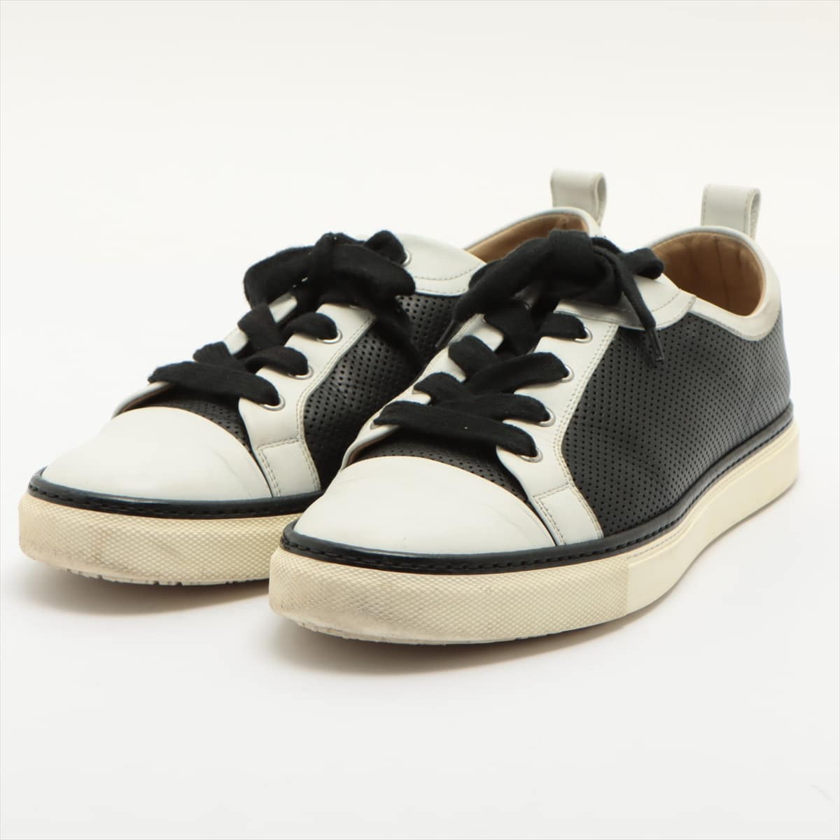 Hermès Leather Sneakers 41 Men's Black × White Serie button