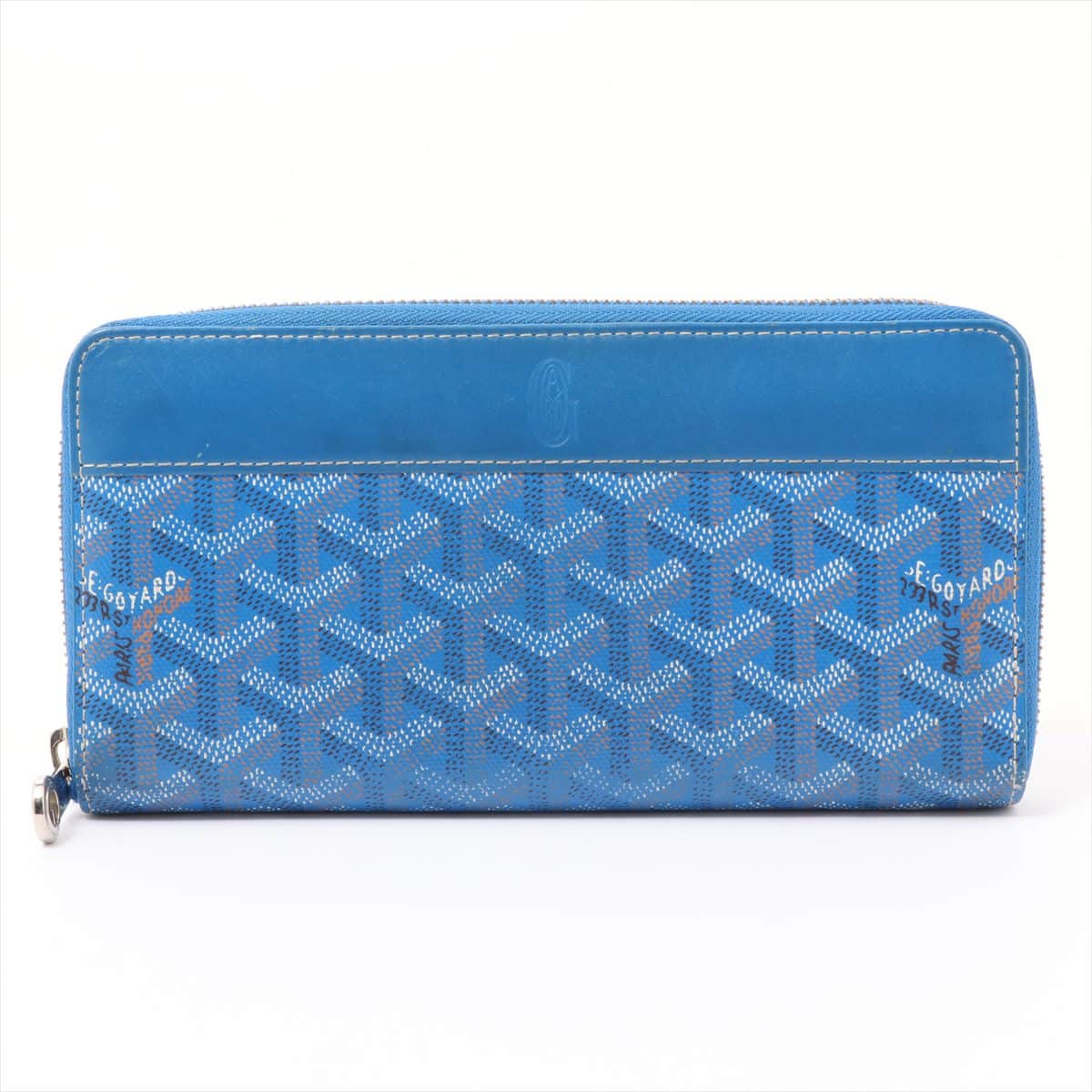 Goyard Matignon BEX120132 PVC & leather Round-Zip-Wallet Blue