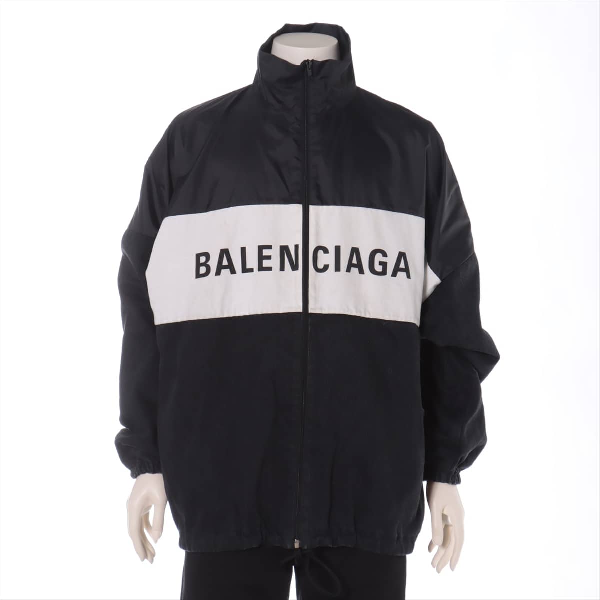 Balenciaga 19-year Cotton & nylon Nylon Jacket 34 Men's Black × White  529213 Denim switching