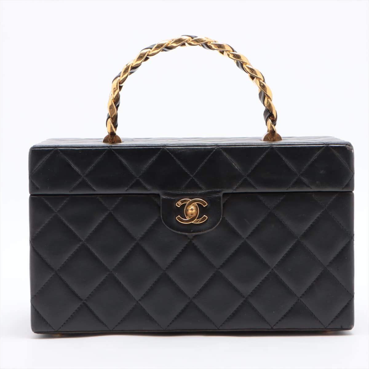 Chanel Matelasse Lambskin Vanity bag Black Gold Metal fittings 3XXXXXX