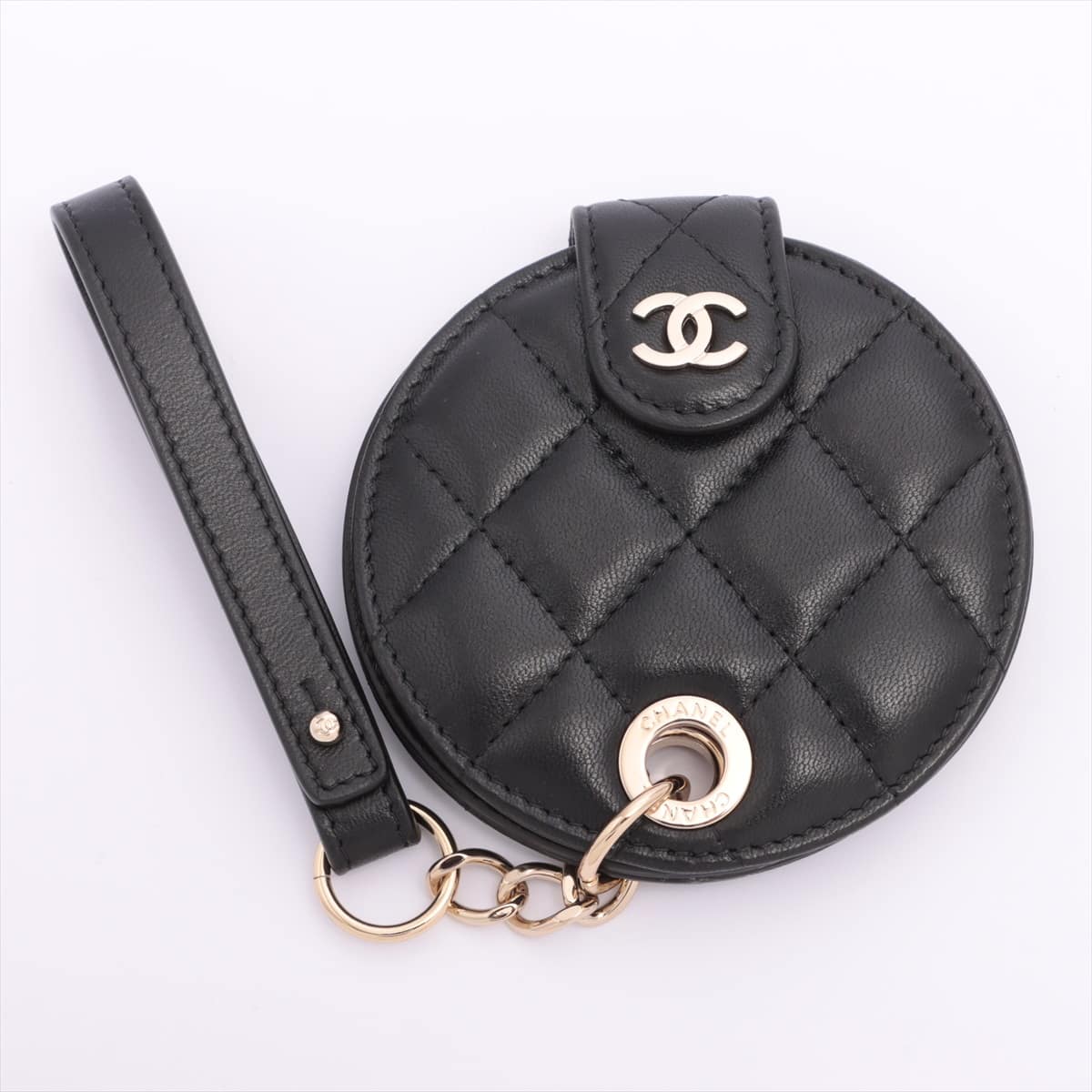 Chanel Matelasse Name Tag Lambskin Black There is a scuff 28905767