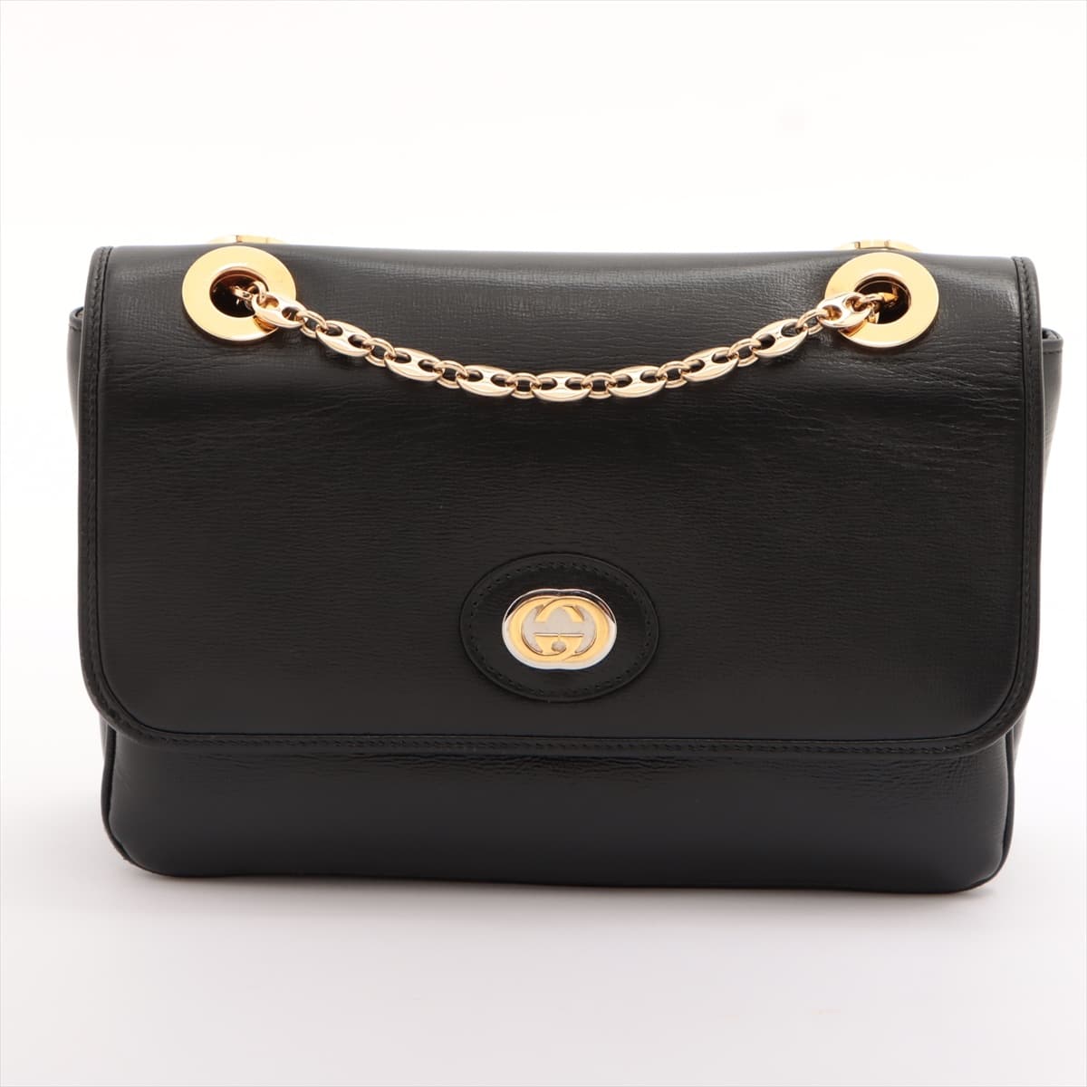Gucci Marina Leather Chain shoulder bag Black 576421