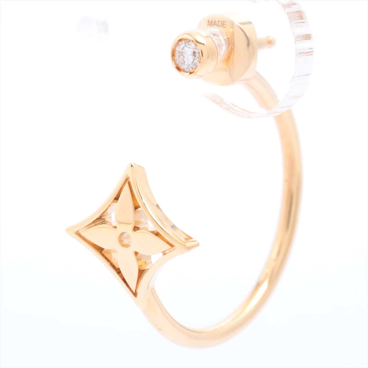 Louis Vuitton LOUIS VUITTON Creole XS Monogram idylle diamond Piercing jewelry 750YG Q96332