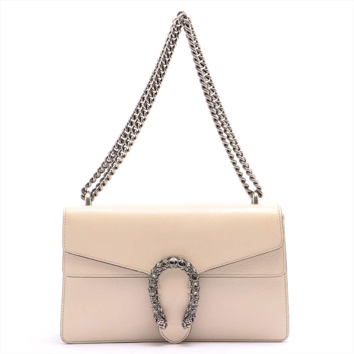 Gucci Duonyssos Leather Chain shoulder bag Ivory 400249