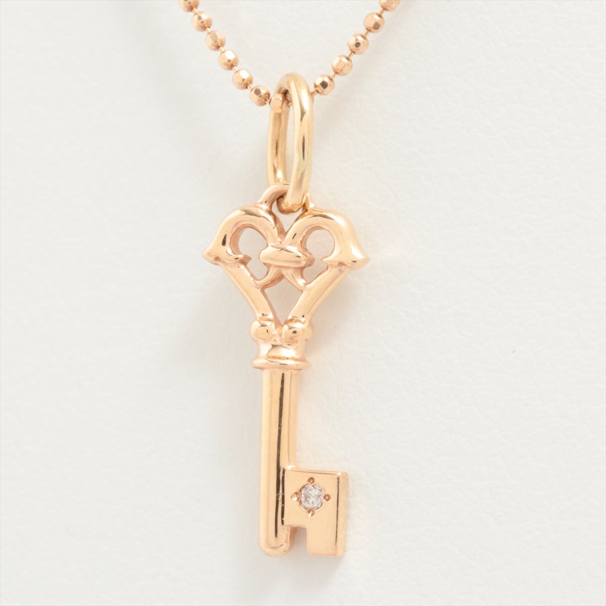 Aget agete Key charms diamond Necklace K10YG 0.01ct