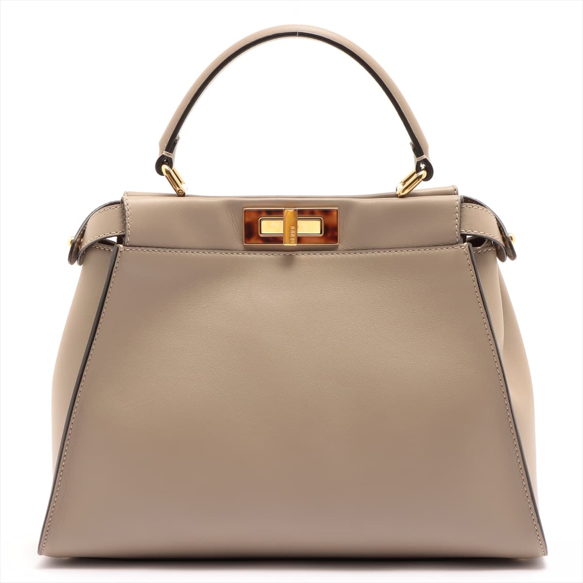 Fendi PEEKABOO REGULAR Leather 2way handbag Grey 8BN290