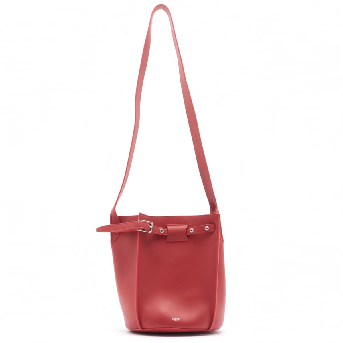 CELINE BIG BAG buckets Leather Shoulder bag Red