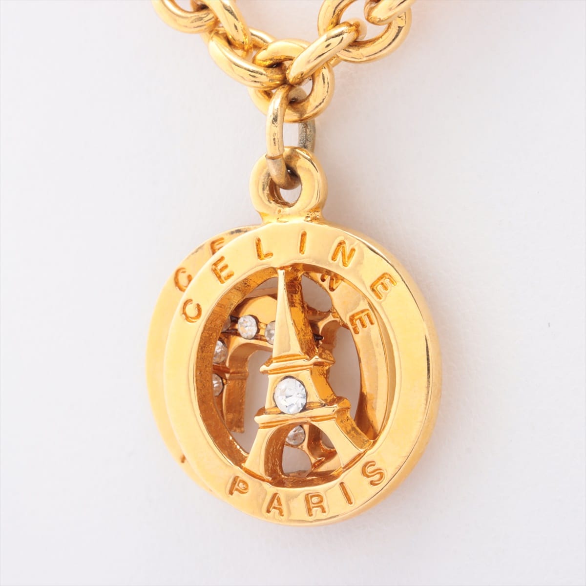 CELINE Necklace GP×inestone Gold