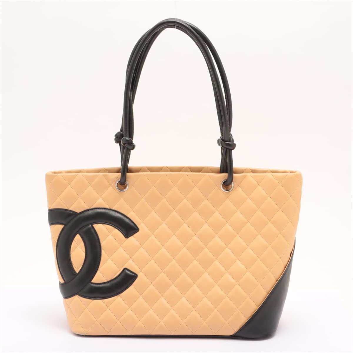 Chanel Cambon Line Leather Tote bag Beige Silver Metal fittings 9XXXXXX