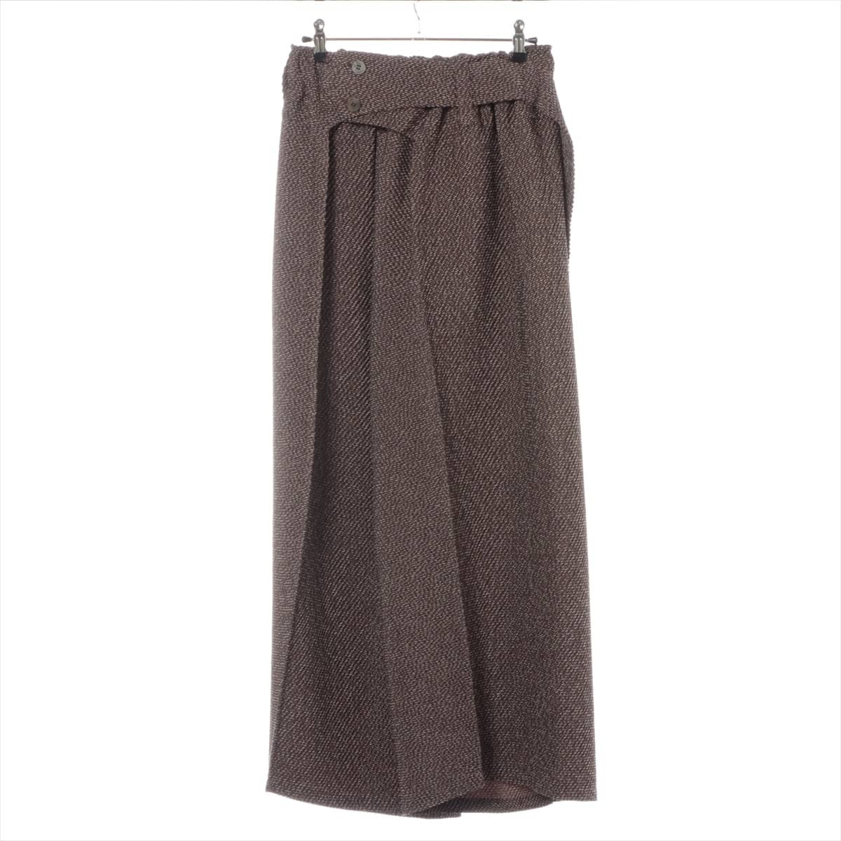 ISSEY MIYAKE Wool & Polyester Pants 2 Ladies' Brown  IM13FF128