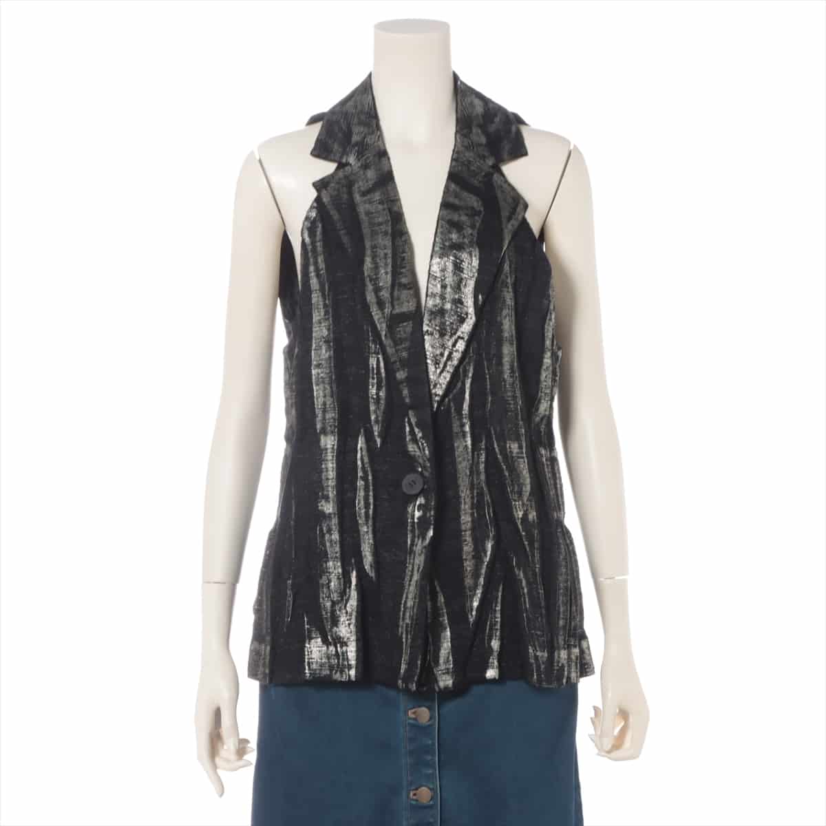 ISSEY MIYAKE Cotton & Polyester Vest 3 Ladies' Black  IM13FE702