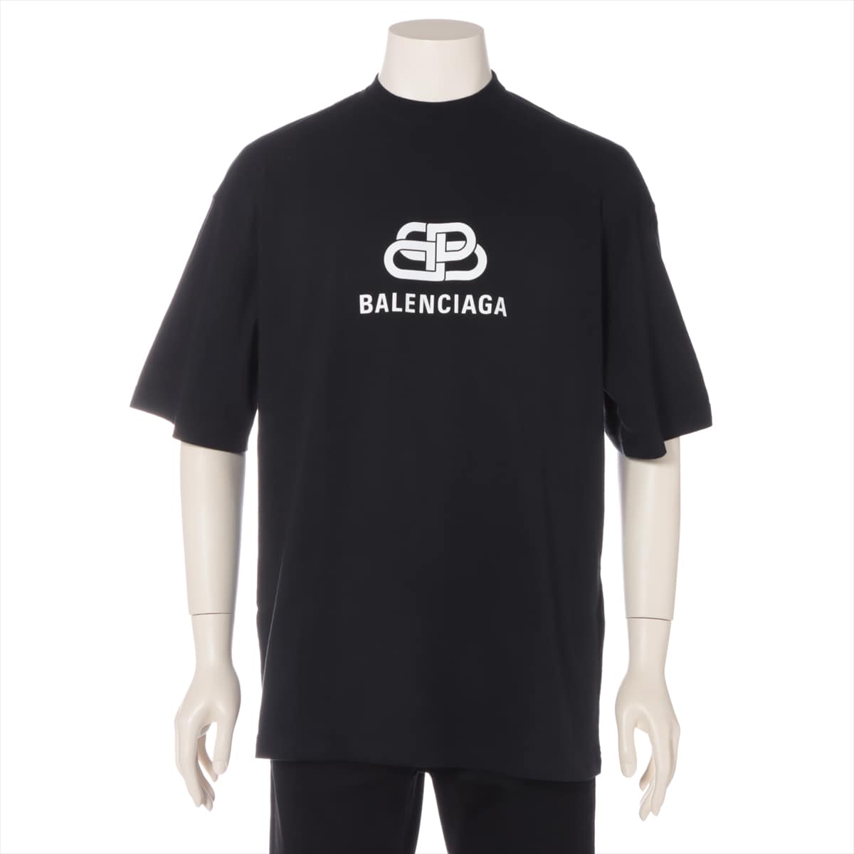 Balenciaga 19SS Cotton T-shirt XS Men's Black  BB logo 570813 Oversized