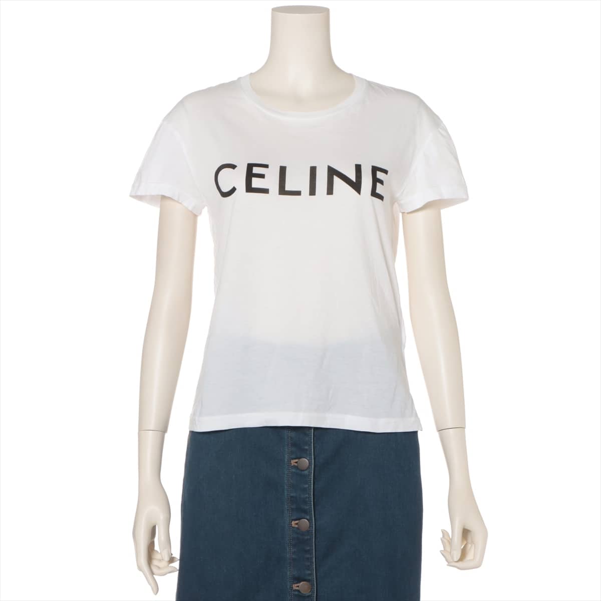 CELINE Eddie period Cotton T-shirt S Ladies' White  X237370E