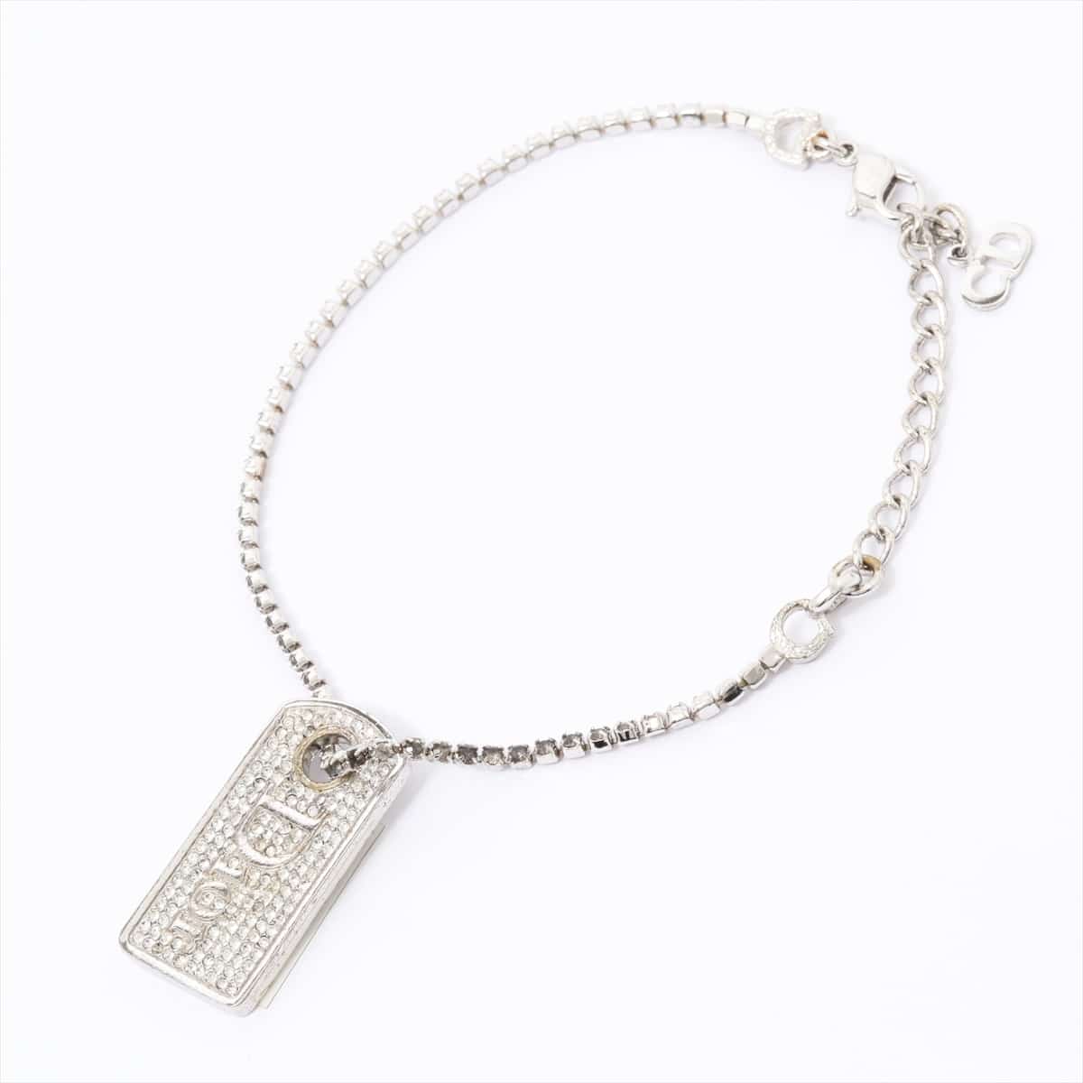 Christian Dior Logo Bracelet GP×inestone Silver