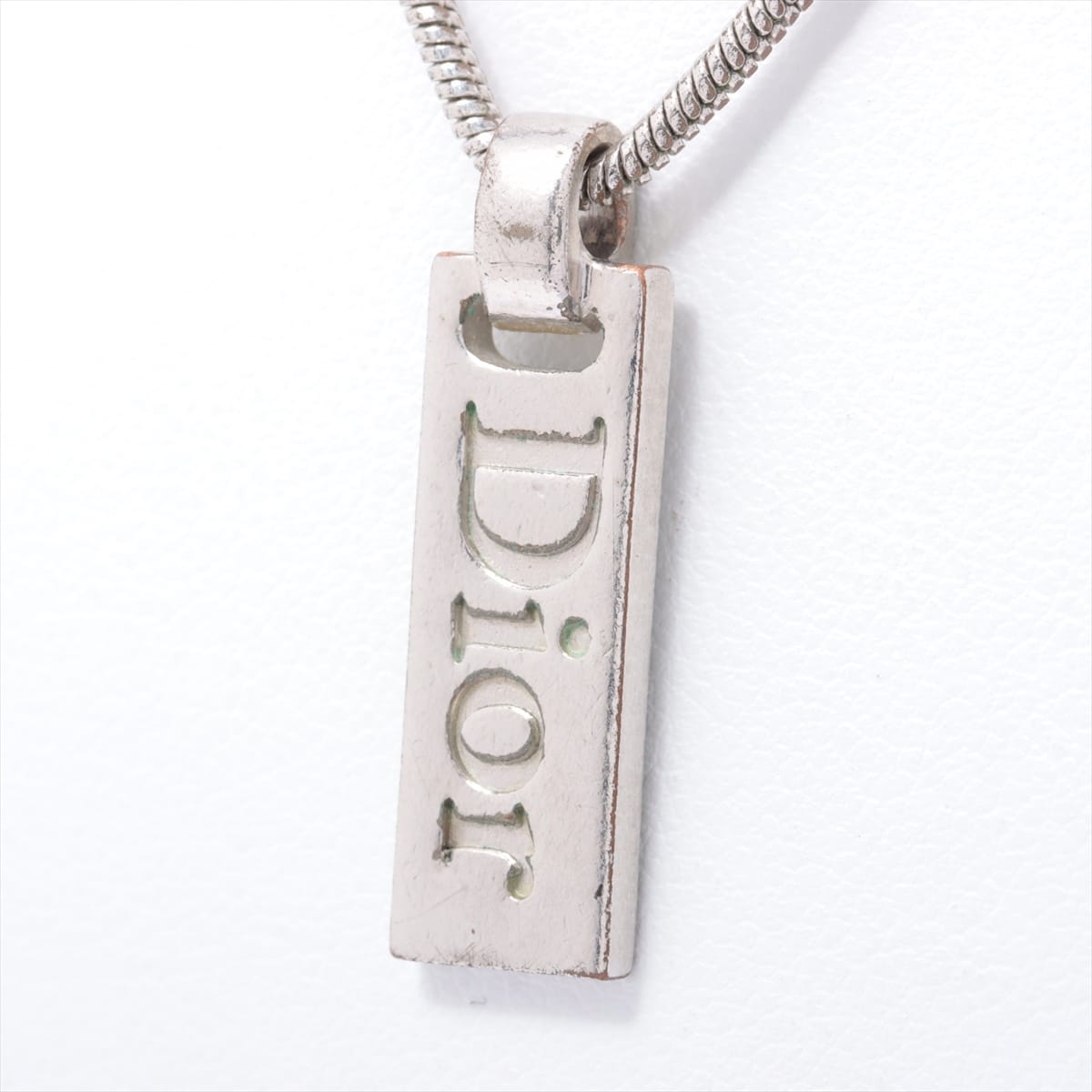 Christian Dior Logo Necklace GP Silver
